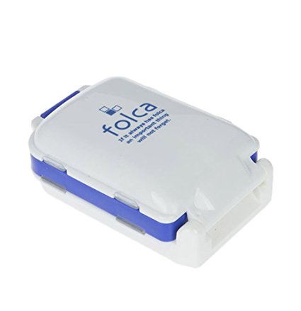 Arbor Home Compact Portable Pill Case Box 8 Compartments Blue Medicine Storage