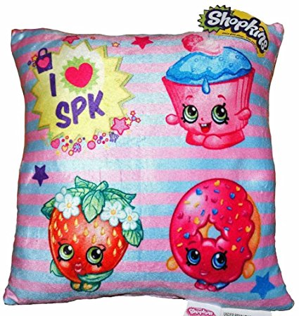 Shopkins Pillow Season 1 2 3: Strawberry Kiss, Cupcake Chic, Dlish Donut (12" x 12")