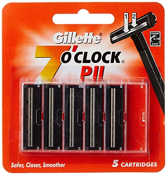 Gillette 7 'o' Clock PII Cartridge - 5 Cartridges