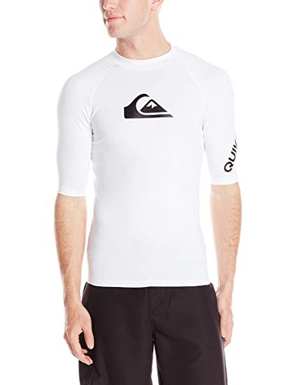 Quiksilver Men's Time Short Sleeve Rashguard Swim Shirt UPF 50