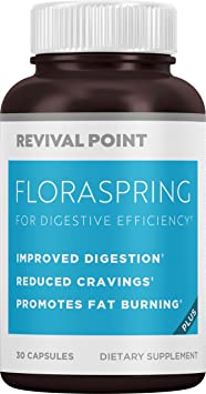 Revival Point Floraspring | DR Formulated Probiotic | Supplement for Men and Women | Supports Digestive and Gut Health, Healthy Weight | 25 Billion CFU, 5 Strains | Vegetarian Dairy Free (30 Capsules)