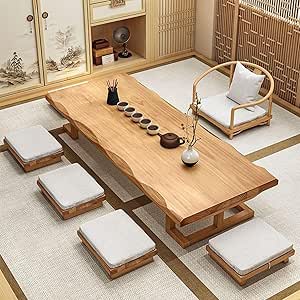 Japanese Floor Low Table, Wooden Tatami Coffee Table Rectangular Tea Table for Sitting On The Floor,Small Tea Table for Living Room, Dining Room, Home Decoration (39.37 * 19.68in)