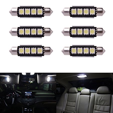 XCSOURCE® 6 x Car Dome 5050 SMD LED Canbus Bulb Light Interior Festoon LED 42MM White LD308