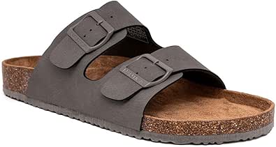 Nautica Men's Sandals - Casual Slides with 2 Adjustable Buckle Straps and Cork Footbed for Ultimate Comfort and Style