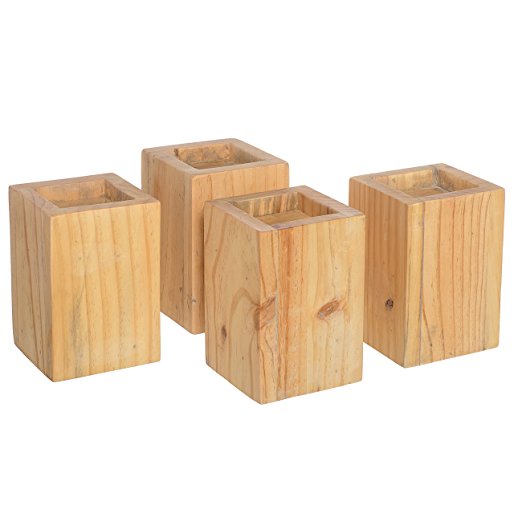 Six Inch Bed and Furniture Risers Set of 4 by Weirwood (Natural Color, Pine Wood)