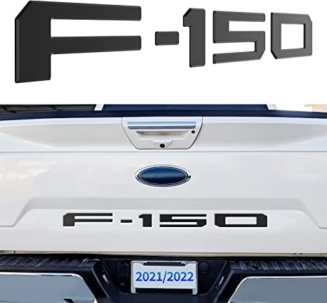 MoKo Tailgate Letters for F150 2022 2021, Matte Black 3D Raised F-150 Emblem Sticker Decal with 3M Adhesive