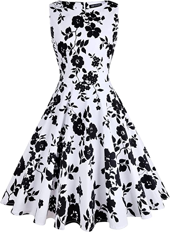 OWIN Women's Vintage 1950's Floral Spring Garden Rockabilly Swing Prom Party Cocktail Dress…