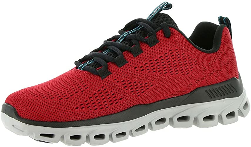 Skechers Men's Glide Step Fasten Up Lace-up Sneaker, Navy/Black, 9.5