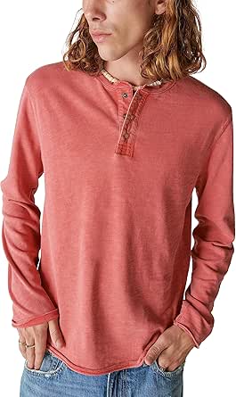 Lucky Brand Men's Weekend Slub Jersey Long Sleeve Henley