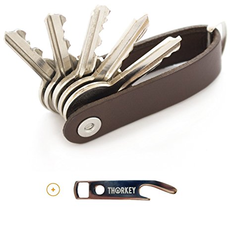 Leather Key Holder Pocket Organizer - Smart Key Holder made of Durable, Premium Quality Leather - Secure Locking Mechanism - Key Case for up to 8 Keys & Tools - Smart & Practical Keychain