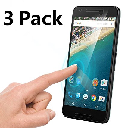 [3 Pack] Nexus 6P Screen Protector,iMoreGro Huawei Nexus 6P Tempered Glass Screen Protector 2015,0.3mm 9H Hardness Featuring Anti-Scratch,Anti-Fingerprint,Bubble Free,Explosion-proof,High Definition