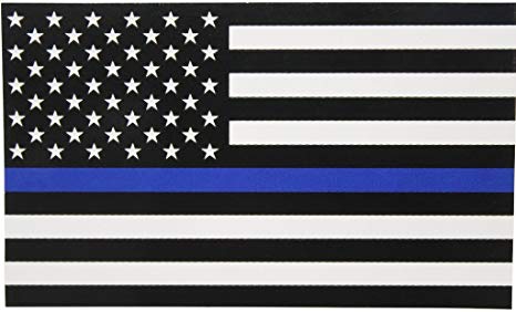 Thin Blue Line American Flag Magnets(Two Pack!!!) Apply to cars trucks refrigerators toolboxes lockers etc...|2-3 X 5 In Magnets|Full Color| KCD709