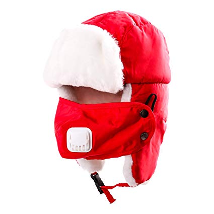 TWFRIC Trapper Hat - Russian Trooper with Ear Flaps and Mask Hats - Warm Winter Windproof Waterproof Ski Hat