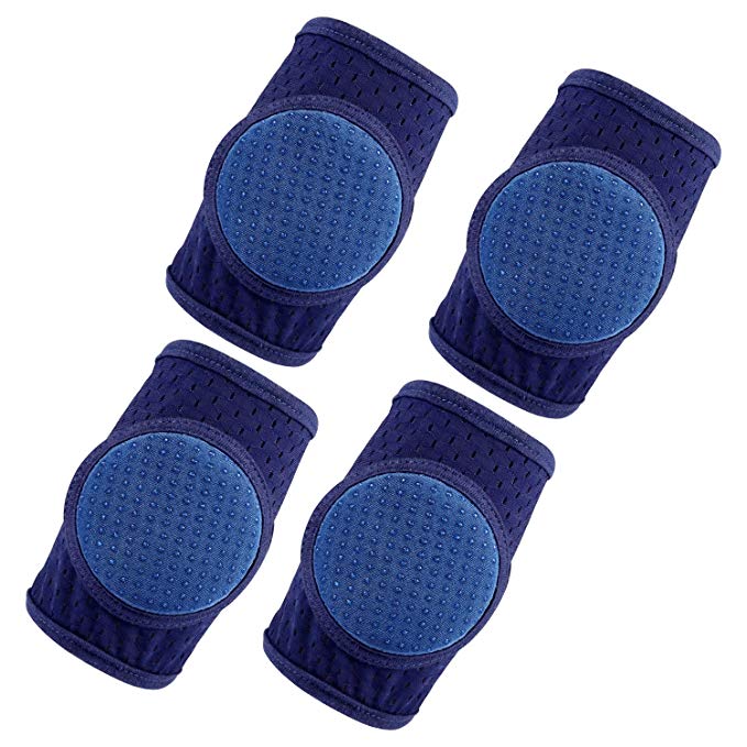 Baby Knee Pads, TUTUWEN Adjustable Breathable Elbow Pads Walking Safety Protective Cover for Crawling Toddling Learning to Walk, Ideal for Unisex Boy Girl Toddlers -2 Pairs