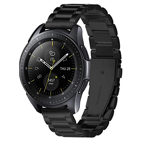 Spigen Modern Fit Designed for Samsung Galaxy Watch Active (2019) / Galaxy Watch 42mm (2018) / Gear S2 Classic (2015), 20mm Smartwatch Band - Black