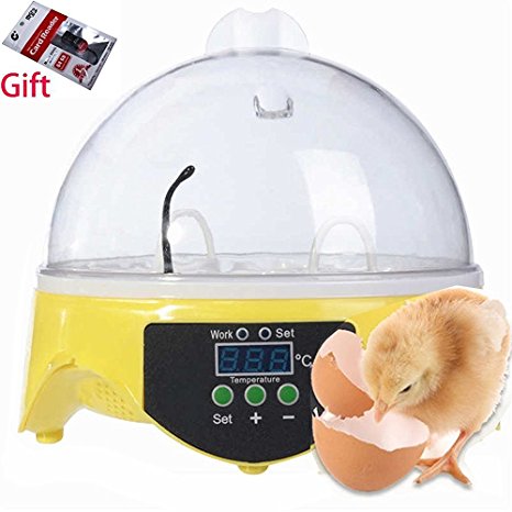 Digital Auto Temperature Small Brooder 7 Mini Egg Incubator Hatchers for Chicken Birds Pigeon Quail