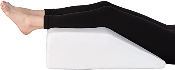 Leg Elevation Pillow, Bed Wedge Pillow with a Cooling Memory Foam Top, Leg Pillow for Lower Back Pain, Circulation, Swelling, Snoring, Recovery, and Reading, Breathable and Washable Cover