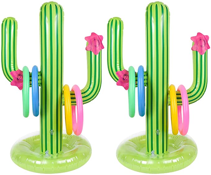 Cactus Inflatable Ring Toss Summer Party Games Toys Floats - Mexican Fiesta/Llama/Pool Party/Cinco de Mayo Party Supplies Favors for Kids Teens Adults