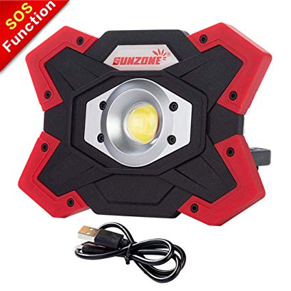 Portable LED COB Work Light,Outdoor IP55 Waterproof Flood Lights, for Camping,Hiking,Car Repairing,Workshop,Construction Site,Builtin Rechargeable Battery Power Bank and SOS Emergency Mode