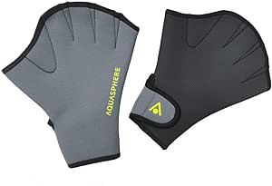 Aqua Sphere Neoprene Adult Unisex Swim Gloves - Adjustable Strap, Comfortable Construction, Webbed Fingers - Low Impact Resistance Water Exercise Equipment - Yellow, Medium