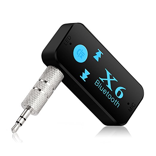 URANT Bluetooth Receiver/ Car Kit, Portable Wireless Audio Adapter 3.5mm Aux Stereo Output for Car/Home Stereo System(Bluetooth 4.0, A2DP, Build in-Mic, Noise Cancelling, Support TF Card)