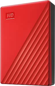 WD 6TB My Passport Portable External Hard Drive, Red, includes backup software with defense against ransomware, and password protection - WDBR9S0060BRD-WESN