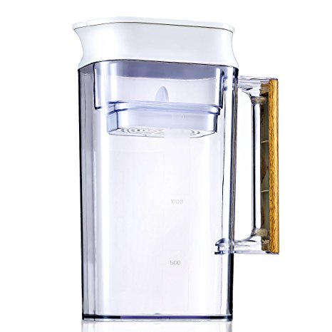 Nakii Long-Lasting Water Filter Pitcher Fast Filtering with Patented ACF Military Technology- Removes Chlorine, Heavy Metals and other harmful Contaminants- and No Black Specks, Guaranteed!