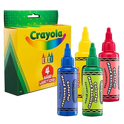 Crayola Hand Sanitizer for Kids, Pack of 4 Antibacterial Gel Bottles for School Supplies, 2 fl oz/ea