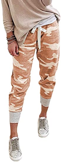 Dokotoo Womens Fashion Casual Drawstring Elastic Waist Cotton Jogging Jogger Pants with Pockets