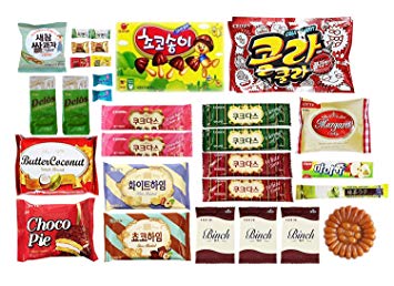 Korean Popular Snack, Cookies, Chips and Candies Variety Box (30 Count)