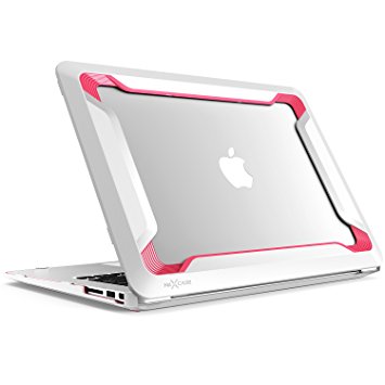 Macbook Air 13 Case, NexCase [Heavy Duty] Slim Rubberized [Snap on] [Dual Layer] Hard Case Cover with TPU Bumper Cover for Apple Macbook Air 13-inch 13" A1466 / A1369 2015 Release (Pink).