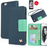 iPhone 6 Case472PCS HD Screen ProtectorsUpgraded-Opened Volume and Power Button Portsno Break IssuesBy HiLDAWallet CasePU Leather CaseCredit Card HolderFlip Cover SkinBlue