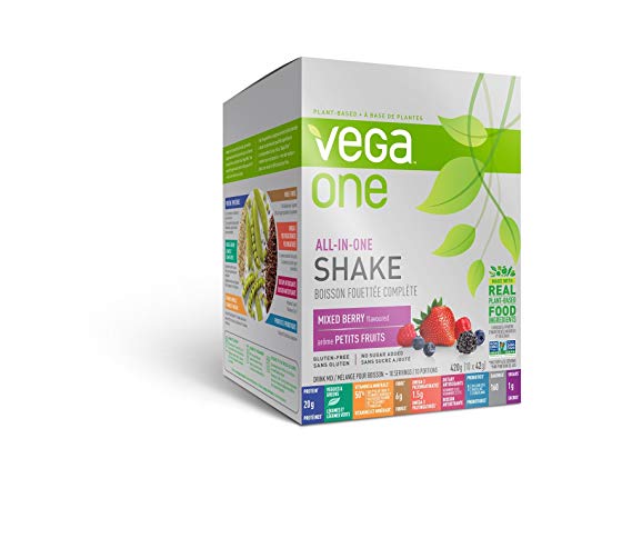 Vega One All-in-One Plant Based Protein Powder, Berry, 1.5 oz, 10 Count, Packaging may vary