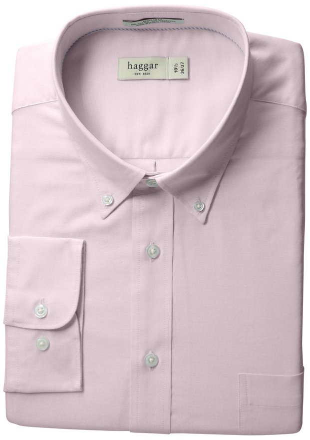 Haggar Men's Regular-Fit Pinpoint Oxford Solid Dress Shirt