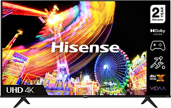 Hisense 43A6EGTUK (43 Inch) 4K UHD Smart TV, with Dolby Vision HDR, DTS Virtual X, Youtube, Netflix, Disney  , Freeview Play and Alexa Built-in, Bluetooth and WiFi (2022 NEW)