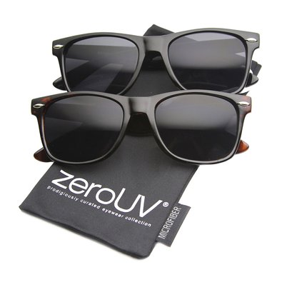 zeroUV - Classic Eyewear 80's Retro Large Horn Rimmed Style Sunglasses