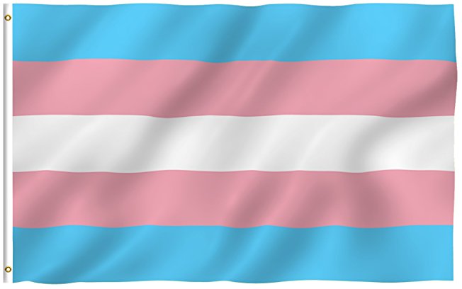 ANLEY [Fly Breeze] 3x5 Foot Transgender Flag - Vivid Color and UV Fade Resistant - Canvas Header and Double Stitched - Pink Blue Rainbow Flags Polyester with Brass Grommets 3 X 5 Ft