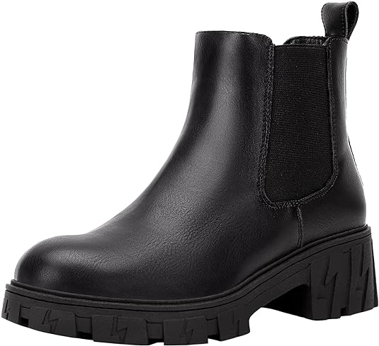 Jeossy Women's 9620 Chelsea Ankle Boots | Fashion Lug Sole Platform Elastic Slip-on Booties