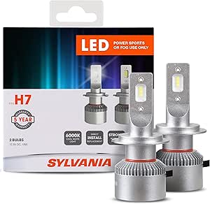 Sylvania H7 LED Powersport Headlight Bulbs for Off-Road Use or Fog Lights - 2 Pack