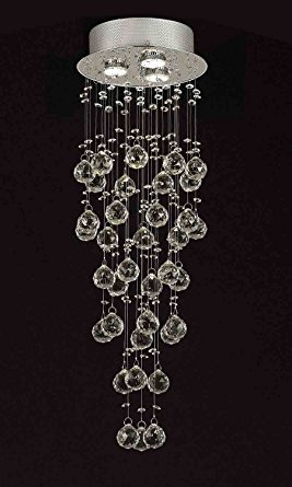 Modern Contemporary Chandelier "Rain Drop" Chandeliers Lighting with 40MM Crystal Balls! H31"xW10"