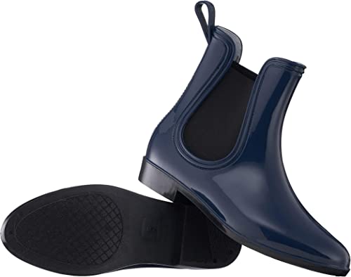 sporto Ankle Rain Boots for Women Bethany - Waterproof Women's Rain Footwear - Flat Booties - Cute Chelsea Boot - Anti Slip Womens Rainboots