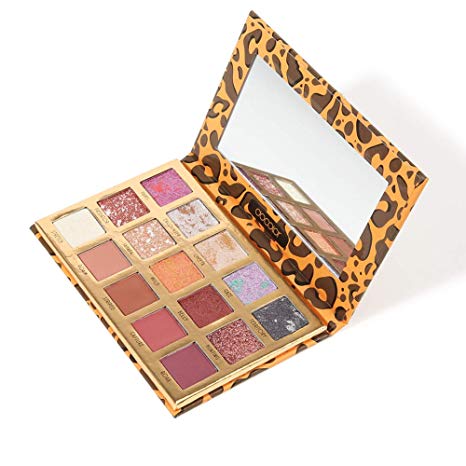 Leopard Eyeshadow Palette Docolor 15 Color Eye Shadow Matte Glitter Highly Pigmented Professional Makeup Palette Eye Shadow Powder Long Lasting Waterproof Cosmetic Eye Shadow Palette