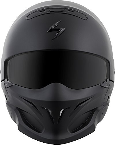 ScorpionExo Covert Unisex-Adult Half-Size-Style Matte Black Helmet (Matte Black, Large)