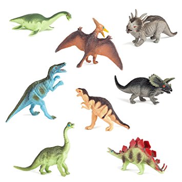 Hands On Learning 8-Piece Educational Dinosaur Toy Set, 7-Inch