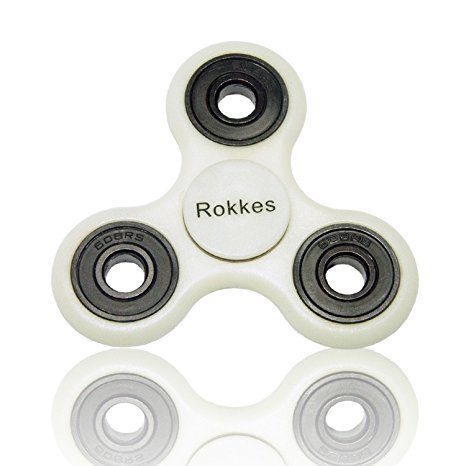 ROKKES Hand Fidget Spinner Toy - Hand Tri - Spinners with Ceramic Bearing Fitness Exercise Fidget Toy for ADD & ADHD, Spinning for 1-3 minutes