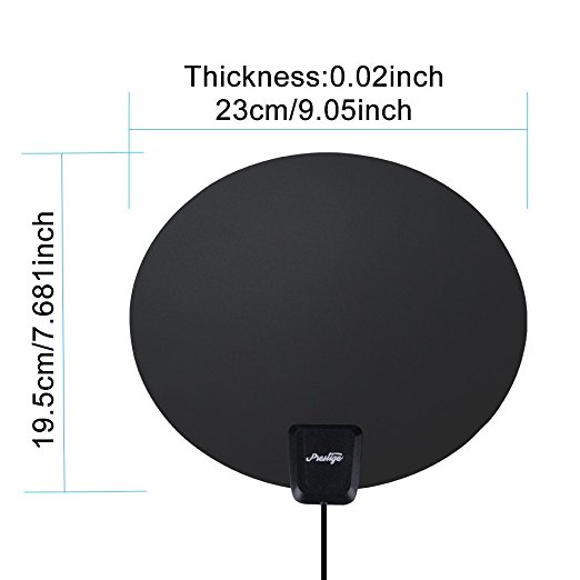 60 Miles Black Oval TV Antenna, Prestige high definition indoor hdtv antenna , 16.4ft coax cable