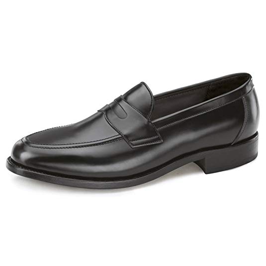 Samuel Windsor Men's Handmade Goodyear Welted Slip-On Penny Loafer Leather Shoes in Black, Brown, Brown Suede, Dark Brown Suede Black Suede