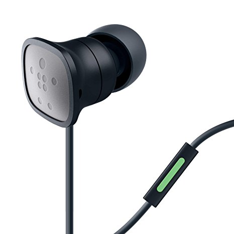 Belkin PureAV 006 Earbuds / Headphones with Microphone and Extra Bass (Black)