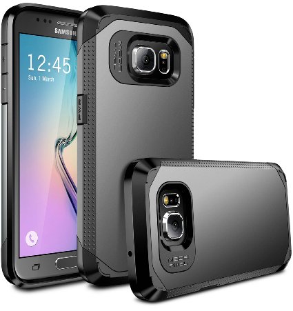 Galaxy S7 Case, E LV S7 Case (SHOCK PROOF DEFENDER) Slim Case Cover - IMPACT RESISTANT Armor Hybrid Protection for Samsung Galaxy S7 - [GUNMETAL/BLACK]
