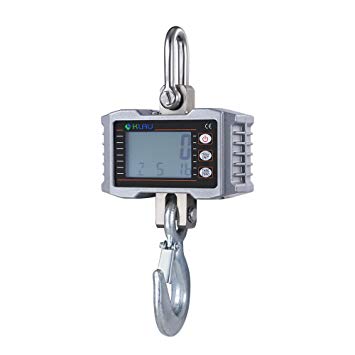 Klau 1T 1000 kg 2205 lb Aluminum Smart Crane Scale Hanging Scales 0.5 kg / 1.1 lb Resolution LCD Display with Backlight Silver